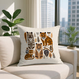 Isa Tiger Reversible Indoor/Outdoor Square Pillow in Orange - Size 20x20