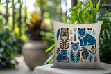 Isa Tiger Reversible Indoor/Outdoor Square Pillow in Turquoise - Size 20x20
