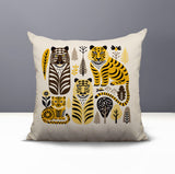 Isa Tiger Reversible Indoor/Outdoor Square Pillow in Yellow - Size 20x20