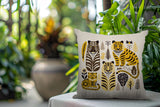 Isa Tiger Reversible Indoor/Outdoor Square Pillow in Yellow - Size 20x20