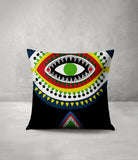 Evil Eye  Square Throw Pillow in Black - Size 20x20