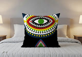 Evil Eye  Square Throw Pillow in Black - Size 20x20