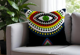 Evil Eye  Square Throw Pillow in Black - Size 20x20
