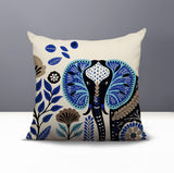 Issa Elephant Reversible Indoor/Outdoor Square Pillow in Navy Blue - Size 20x20