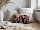 Issa Elephant Reversible Indoor/Outdoor Lumbar Pillow in Red - Size 25x18