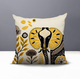 Issa Elephant Reversible Indoor/Outdoor Square Pillow in Yellow - Size 20x20