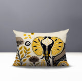 Issa Elephant Reversible Indoor/Outdoor Lumbar Pillow in Yellow - Size 25x18