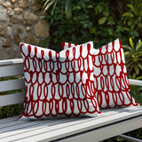 Iva Scribbles 2 Sets Indoor/Outdoor Reversible Square Pillow