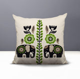Jadi Elephant Reversible Indoor/Outdoor Square Pillow in Chartreuse - Size 20x20