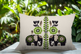 Jadi Elephant Reversible Indoor/Outdoor Lumbar Pillow