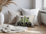 Jadi Elephant Reversible Indoor/Outdoor Lumbar Pillow in Chartreuse - Size 25x18