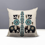 Jadi Elephant Reversible Indoor/Outdoor Square Pillow in Emerald - Size 20x20
