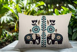 Jadi Elephant Reversible Indoor/Outdoor Lumbar Pillow