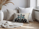 Jadi Elephant Reversible Indoor/Outdoor Lumbar Pillow in Emerald - Size 25x18