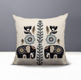 Jadi Elephant Reversible Indoor/Outdoor Square Pillow in Gray - Size 20x20