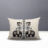 Jadi Elephant Reversible Indoor/Outdoor Lumbar Pillow in Gray - Size 25x18