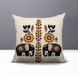 Jadi Elephant Reversible Indoor/Outdoor Square Pillow in Orange - Size 20x20