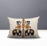 Jadi Elephant Reversible Indoor/Outdoor Lumbar Pillow in Orange - Size 25x18