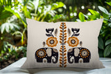Jadi Elephant Reversible Indoor/Outdoor Lumbar Pillow