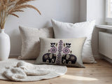 Jadi Elephant Reversible Indoor/Outdoor Lumbar Pillow in Purple - Size 25x18