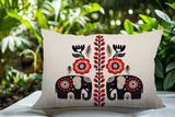 Jadi Elephant Reversible Indoor/Outdoor Lumbar Pillow