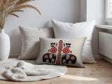 Jadi Elephant Reversible Indoor/Outdoor Lumbar Pillow in Red - Size 25x18