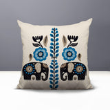 Jadi Elephant Reversible Indoor/Outdoor Square Pillow in Turquoise - Size 20x20