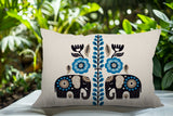 Jadi Elephant Reversible Indoor/Outdoor Lumbar Pillow