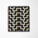 Jansen Cotton Blend Blanket Throw in Black, full view