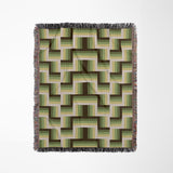 Jansen Cotton Blend Blanket Throw in Chartreuse, full view