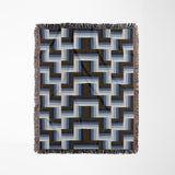Jansen Cotton Blend Blanket Throw in Navy Blue, full view