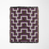 Jansen Cotton Blend Blanket Throw in Purple, full view