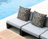 Jay Zebra Print Indoor/Outdoor Reversible Square Pillow