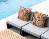 Jay Zebra Print Indoor/Outdoor Reversible Square Pillow