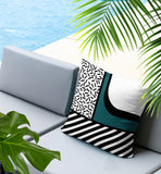 Jazzo Abstract Reversible Indoor/Outdoor Square Pillow