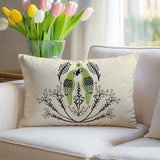 Jimi Parrot Reversible Indoor/Outdoor Lumbar Pillow in Chartreuse - Size 25x18