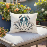 Jimi Parrot Reversible Indoor/Outdoor Lumbar Pillow in Emerald - Size 25x18