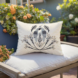 Jimi Parrot Reversible Indoor/Outdoor Lumbar Pillow in Gray - Size 25x18