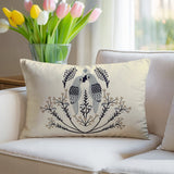 Jimi Parrot Reversible Indoor/Outdoor Lumbar Pillow in Gray - Size 25x18