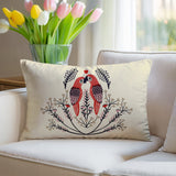 Jimi Parrot Reversible Indoor/Outdoor Lumbar Pillow in Red - Size 25x18