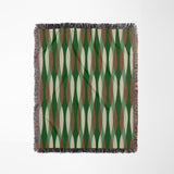 Jordyn Cotton Blend Blanket Throw in Green, full view