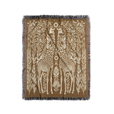 Josu Giraffe Cotton Blend Blanket Throw in Beige and Off-White, full view