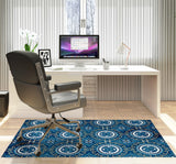 Juga low pile chair mat in Navy Blue