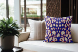 Kama Animal Print Faux Suede Square Indoor Pillow in Patriot Flame - Size 16x16