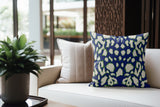 Kama Animal Print Faux Suede Square Indoor Pillow in Royal Azure - Size 16x16