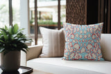 Kama Animal Print Faux Suede Square Indoor Pillow in Sky Mist - Size 16x16