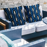 Karl Geometric Reversible Indoor/Outdoor Square Pillow