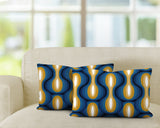 Karl Geometric Reversible Indoor/Outdoor Rectangular Pillow