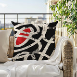 Kaya Abstract Reversible Indoor/Outdoor Square Pillow