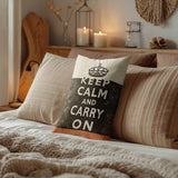 Keep Calm Faux Linen Lumber Pillow